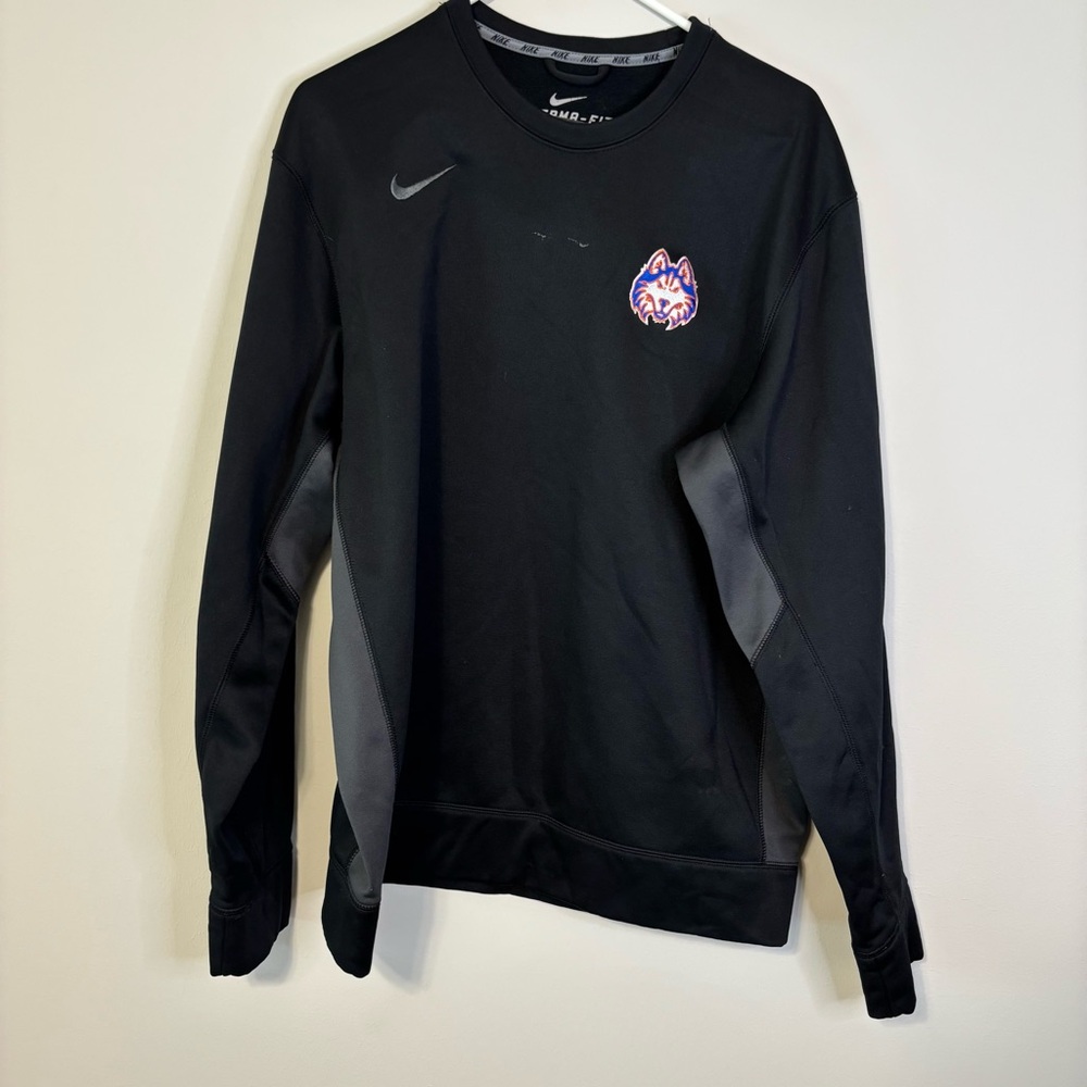 Nike Black and Gray Sweatshirt with Embroidered Patch